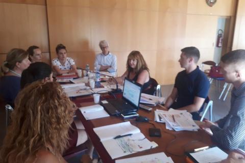 Una fase dei lavori a Imperia Una fase dei lavori a Imperia