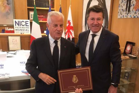 Il Presidente Claudio Scajola incontra il sindaco di Nizza Il Presidente Claudio Scajola incontra il sindaco di Nizza