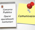 Comunicazione Concorso n.10 Operai/Cantonieri