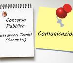 Comunicazione Concorso n.3 Istruttori Tecnici (Geometri)